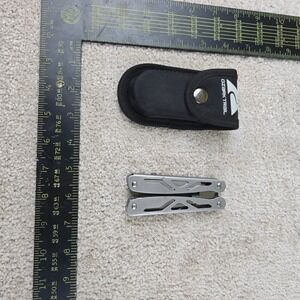 Ozark‎ Trail Multi-Tool Silver Stainless Steel Folding Pliers with Black Sheath